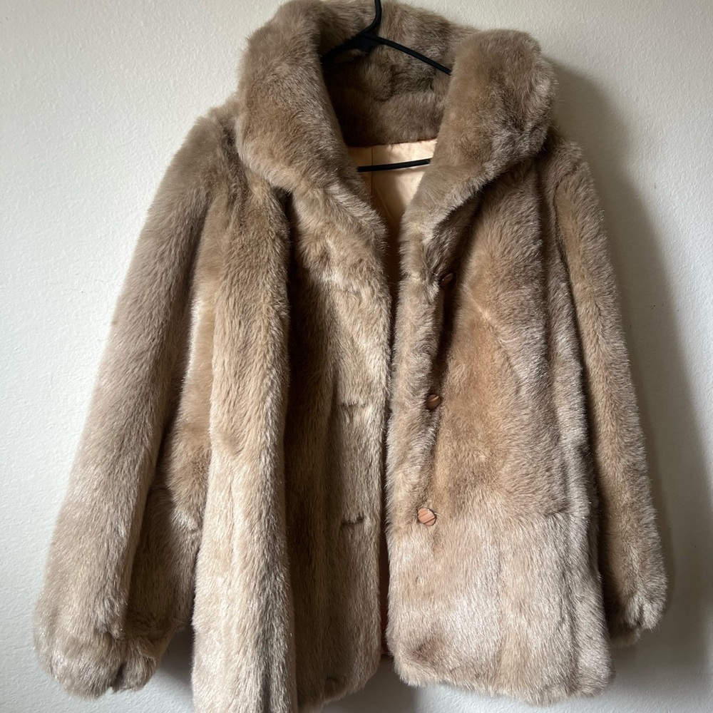 VINTAGE Sears Plush Brown Teddy Jacket